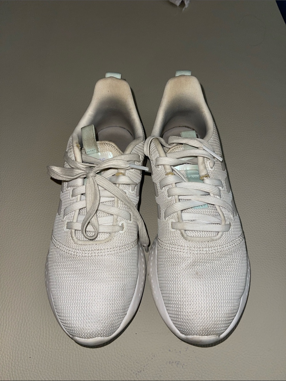 Adidas Women's Athletic Sneakers- white with light blue details